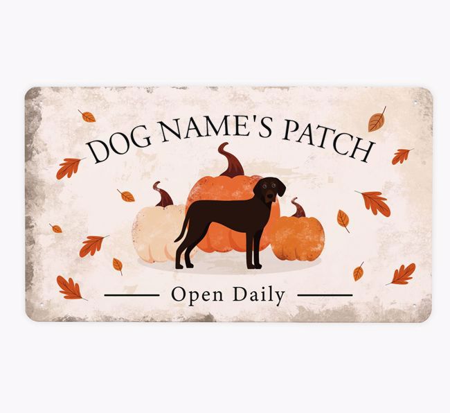 Pumpkin Patch: Personalised {breedFullName} Metal Sign